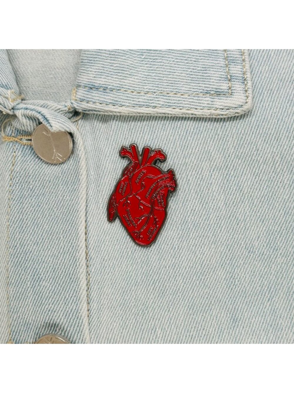 ❤️Anatomical Human Heart Enamel Pin Brooch Red Heart Organ Lapel Anatomy Lovers